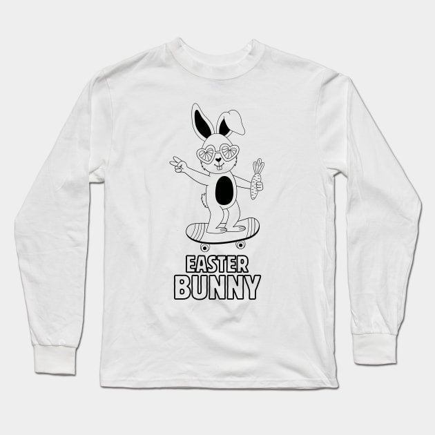 Easter Bunny. Funny and Cool Easter Design Long Sleeve T-Shirt by JK Mercha